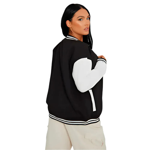 Domenico Black – Bomber en cuir noir pour femme